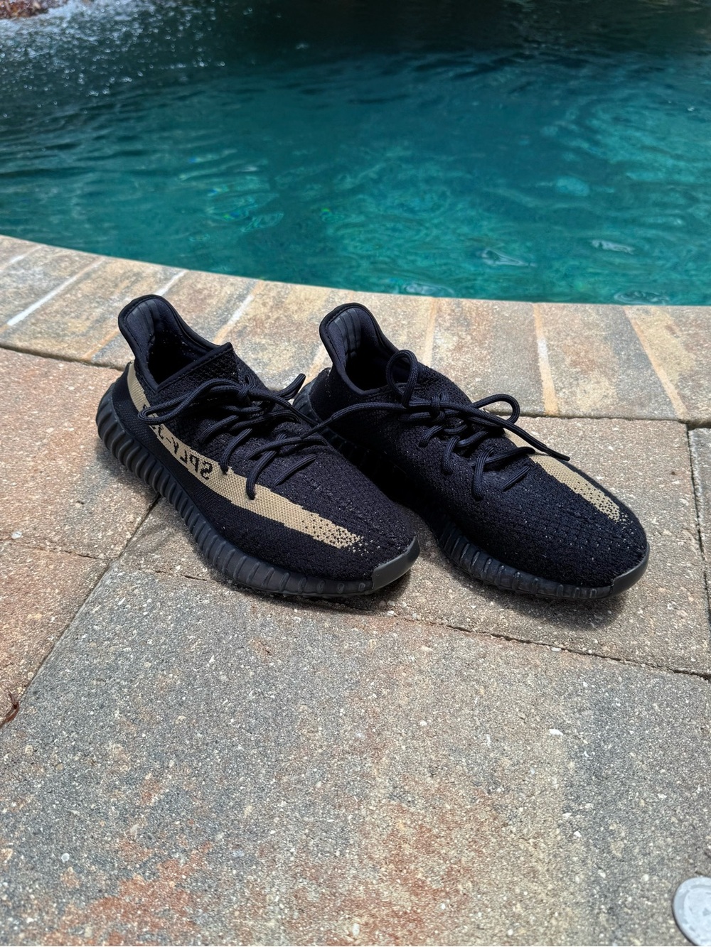 adidas Yeezy Boost 350 V2 Black with Tan Stripe